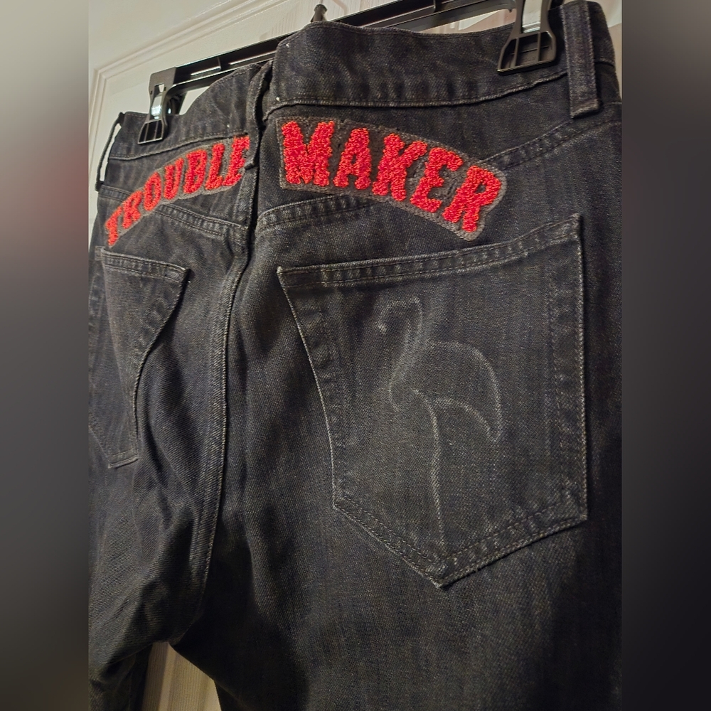 Free People X Sandrine Rose Black Trouble Maker Jeans - Picture 4 of 7